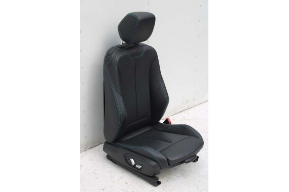 BMW M2 F87 FOTELE KOMPLET FOTELI siedzeń siedzenia tapicerka + boczki drzwiowe czarne MPower Dakota/schwarz/Kontrast blau M2 F87