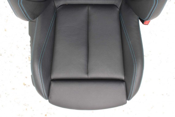 BMW M2 F87 FOTELE KOMPLET FOTELI siedzeń siedzenia tapicerka + boczki drzwiowe czarne MPower Dakota/schwarz/Kontrast blau M2 F87