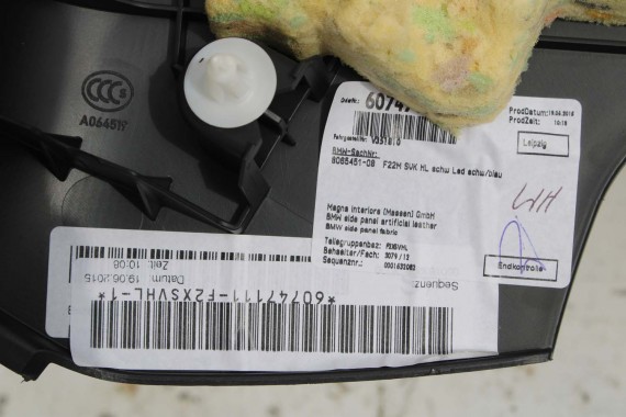 BMW M2 F87 FOTELE KOMPLET FOTELI siedzeń siedzenia tapicerka + boczki drzwiowe czarne MPower Dakota/schwarz/Kontrast blau M2 F87