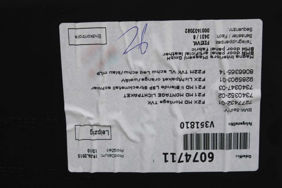 BMW M2 F87 FOTELE KOMPLET FOTELI siedzeń siedzenia tapicerka + boczki drzwiowe czarne MPower Dakota/schwarz/Kontrast blau M2 F87