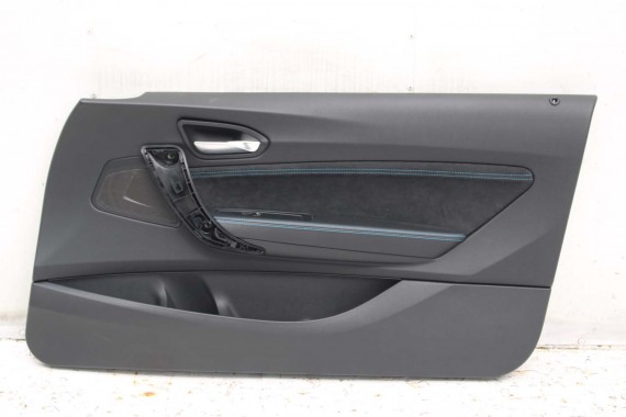 BMW M2 F87 FOTELE KOMPLET FOTELI siedzeń siedzenia tapicerka + boczki drzwiowe czarne MPower Dakota/schwarz/Kontrast blau M2 F87