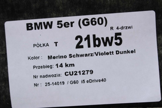 BMW 5 G60 PÓŁKA TYLNA TYŁ BAGAŻNIKA 5A36F70 5A36F70 51465A36F70 5A36F70 51465A36F70 5A36F70 51465A36F70 5A36F70 51465A36F70