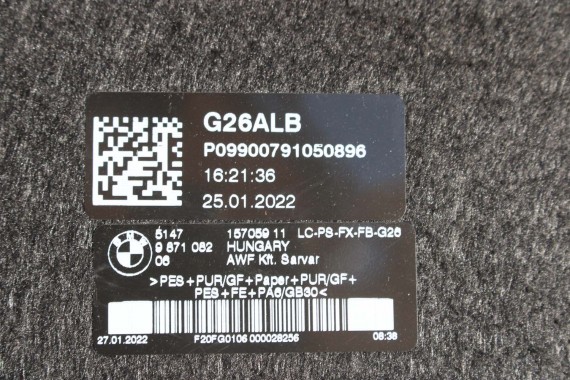 BMW 4 G26 PÓŁKA TYLNA TYŁ BAGAŻNIKA 9871082 8081723 9871082 czarna 9871082 i4 51479871082 51478081723 8081723 9871082 8081723