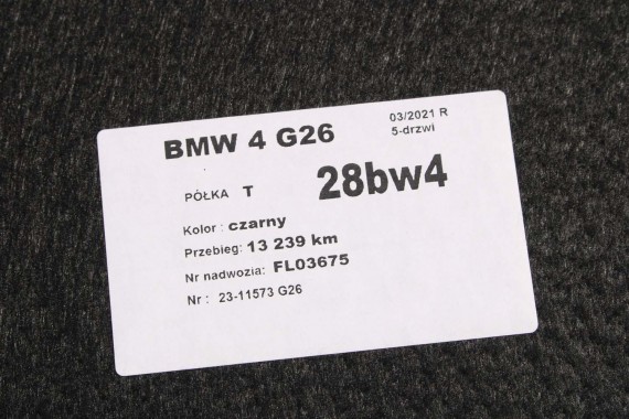BMW 4 G26 PÓŁKA TYLNA TYŁ BAGAŻNIKA 9871082 9871082 czarna 9871082 i4 51479871082 9871082 i4 51479871082 9871082 i4 51479871082