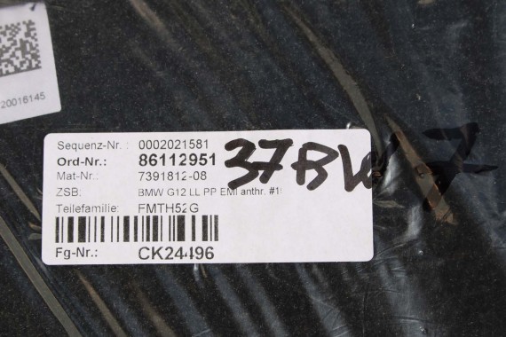 BMW 7 G12 DYWANIKI PODŁOGI 7391812 wycieraczki kolor czarny LCi FACELIFT 7391812 7391812 51477391812 7391812 7391812 51477391812
