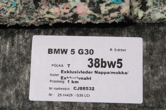 BMW 5 G30 PÓŁKA TYLNA TYŁ BAGAŻNIKA 8068542 7419496 51467419496 7419496 + ROLETA 7419496 8068542 51468068542 8068542 7419496 f90