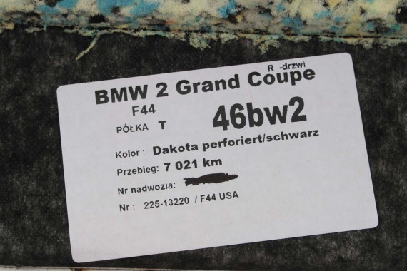BMW 2 F44 PÓŁKA TYLNA TYŁ BAGAŻNIKA 6999468 LCi GRAND COUPE ANTHRAZIT 6999468 514669994678 6999468 51466999468 6999468 6999468
