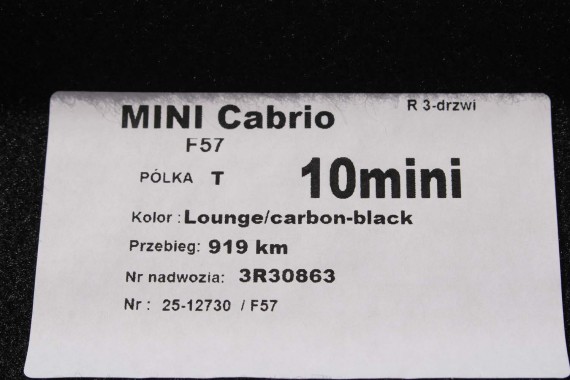 MINI F57 CABRIO PÓŁKA TYLNA TYŁ BAGAŻNIKA 7361776 czarna 7361776 7361776 51467361776 7361776 51467361776 7361776 7361776 7361776