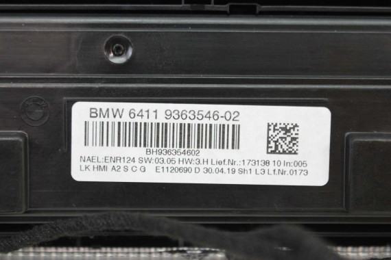 BMW 4 F33 PANEL KLIMY 9363546 RADIA 6832880 AUDIO KLIMATYZACJI 64119363546 61316832880 Gran Turismo LCi FL LIFT F30 F31 9363546