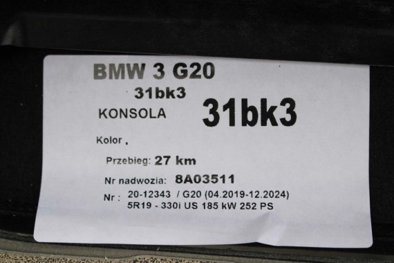 BMW 3 G20 G21 KONSOLA PULPIT DESKA ROZDZIELCZA KOKPIT PULPIT M3 G80 G81 4 M4 G22 G23 G26 G82 G83 czarna beż beżowa