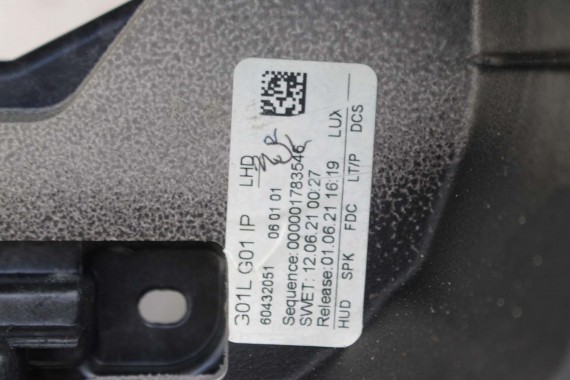 BMW X4 G02 KONSOLA PULPIT DESKA ROZDZIELCZA KOKPIT PULPIT czarna X4M X4 M F98 X3 G01 60432051 6043208 BMW X4 G02 KONSOL