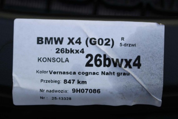 BMW X4 G02 KONSOLA PULPIT DESKA ROZDZIELCZA KOKPIT PULPIT czarna X4M X4 M F98 X3 G01 60432051 6043208 BMW X4 G02 KONSOL