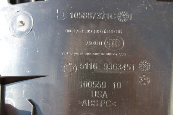 BMW X4 G02 SCHOWEK KONSOLI PASAŻERA czarna X4M X4 F98 X3 G01 9363451 7941045 7941048 51167941045 51167941048 51169363451 9363451