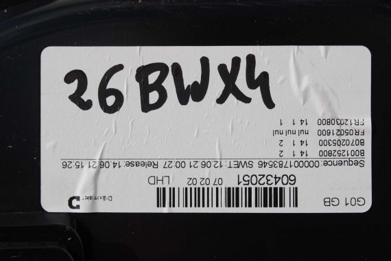 BMW X4 G02 SCHOWEK KONSOLI PASAŻERA czarna X4M X4 F98 X3 G01 9363451 7941045 7941048 51167941045 51167941048 51169363451 9363451