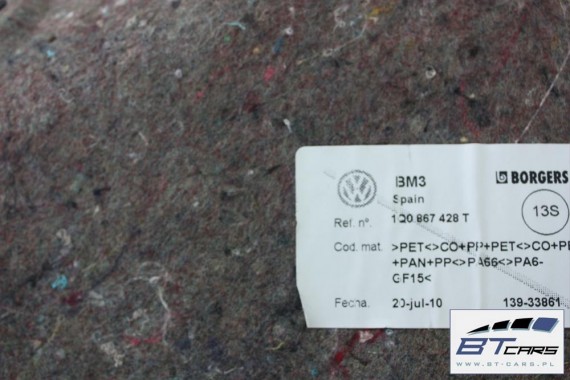VW EOS BOCZEK + PAS + DYWAN BAGAŻNIKA 1Q0867427AB 1Q0867428T 1Q0863459A TAPICERKA bagażnik 1Q0863463E 1Q0867071D 1Q0867428 1Q