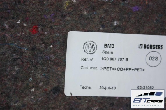 VW EOS BOCZEK + PAS + DYWAN BAGAŻNIKA 1Q0867427AB 1Q0867428T 1Q0863459A TAPICERKA bagażnik 1Q0863463E 1Q0867071D 1Q0867428 1Q
