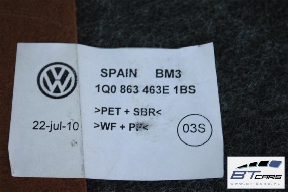 VW EOS BOCZEK + PAS + DYWAN BAGAŻNIKA 1Q0867427AB 1Q0867428T 1Q0863459A TAPICERKA bagażnik 1Q0863463E 1Q0867071D 1Q0867428 1Q