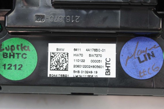BMW 8 G16 PANEL KLIMY 4A176B0 64114A176B0 5A052A4 9474995 5A1D424 9458560 KLIMATYZACJI moduł sterownik nawiewu wentytlacja