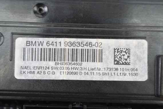 BMW M4 F82 PANEL KLIMY 9363546 RADIA 6814188 AUDIO KLIMATYZACJI 64119363546 61316814188 LCi FL LIFT F30 9363546 9363497 9348826