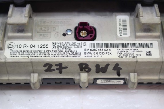 BMW M4 F82 MONITOR EKRAN LCD WYŚWIETLACZ 9387453 LCi 65509387453 NAVI-GPS-TV NAVIGATION DISPLAY TOUCH 9387453 9387453 9387453