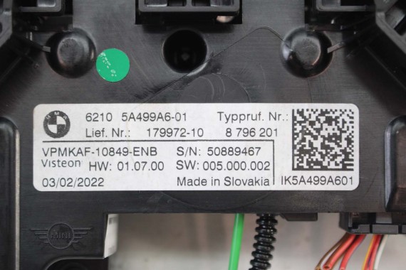 MINI F56 ZEGARY LICZNIKI 5A4999A6 BENZYNA zegar licznik 62105A4999A6 F54 F55 F57 F60 cyfrowy TFT LED 5A4999A6 COOPER 5A4999A6