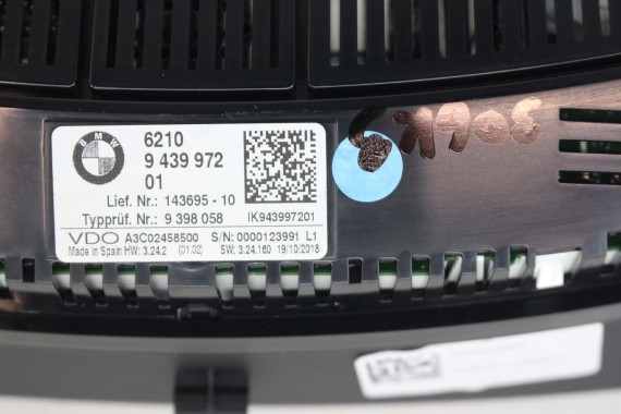 BMW 3 G20 G21 ZEGAR 9439972 Prędkościomierz LICZNIK 9439972 zegary 65509439972 8717953 8715155 9842922 8706776 8710804 8717953