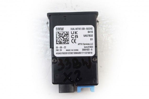 BMW X1 X2 USB 5A57B32 iX2 xDrive30 U11 IX1 5A57B32 84105A57B32 PORT PRZYŁĄCZE Podwójne gniazdo 84105A57B32 84105A3C3B7 5A3C3B7