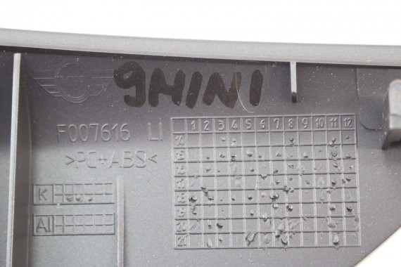 MINI F54 LISTWA DEKOR F007616 F007617 czarna Clubman 5116F007616 5116F007617 OZDOBNA TUNELU konsola środkowa listwy F007616