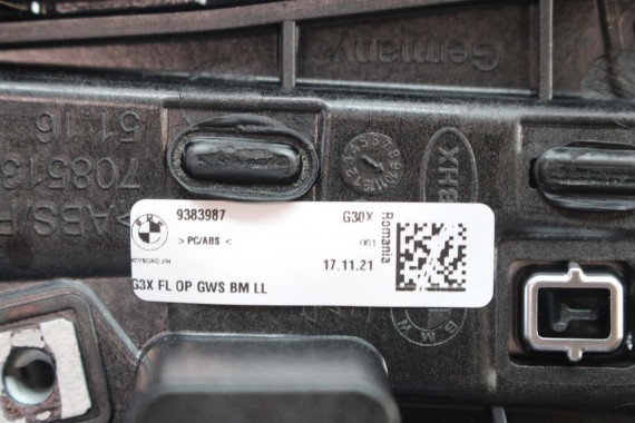 BMW 5 G30 SCHOWEK TUNELU 6801509 51166801509 konsola środkowa dekor 51169383987 dekory listwy 9383987 8314500 51168314500 LCi