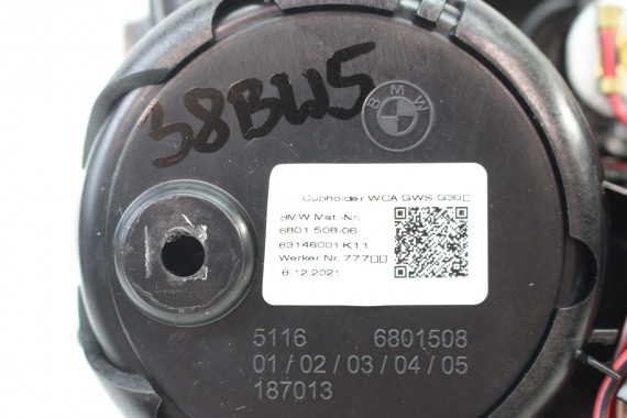 BMW 5 G30 UCHWYT NA KUBEK 6801508 51166801508 przód przedni 6801508 51166801508 CUPHOLDER 6801508 51166801508 6801508 6801508
