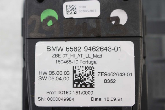 BMW 3 G20 PANEL GAŁKA DZWIGNIA BIEGÓW 9462643 F40 G20 G21 G28 G29 GRAND 65829462643 KONTROLER IDRIVE POKRĘTŁO 5A371B2 5A32A42