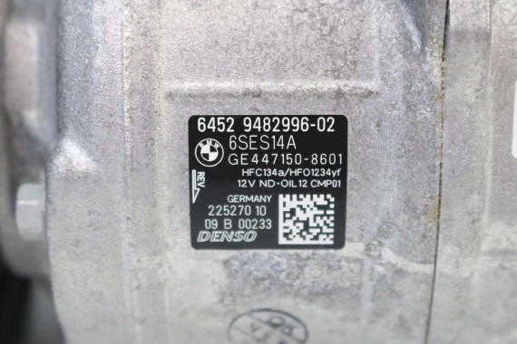 BMW 3 G20 POMPA KLIMATYZACJI 9482996 KLIMY SPRĘŻARKA KOMPRESOR DENSO 6SAS14A 225270 9482996 9482996 9482996 64529482996 9482996
