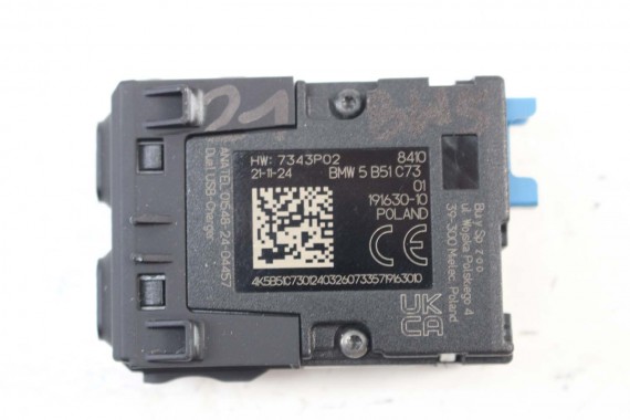 BMW 5 G60 USB 5A8D637 PORT PRZYŁĄCZE Podwójne gniazdo 84105A8D637 5A8D637 84105A8D637 5A8D637 84105A8D637 G61 5A8D637 5A8D637