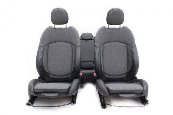 MINI COUNTRYMAN F60 FOTELE KOMPLET FOTELI siedzeń siedzenia tapicerka +boczki drzwiowe KDE1 Stoff/Leatherette Pearl/carbon-black