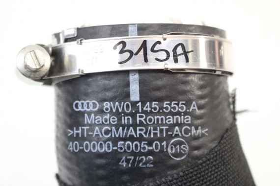 AUDI RS4 RS5 RURA INTERKULERA 8W0145555A 2.9 TFSi 8W0 145 555 A przewód intercoolera 8W0145555 A4 B9 A5 F5 8W0145555A 8W0145555