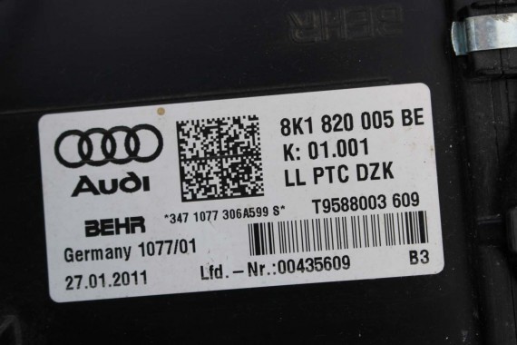 AUDI A4 A5 Q5 NAGRZEWNICA DMUCHAWA 8K1820005BE 8K 8T 8R 8K1 820 005 B8 8K1820005BE 8K1820005BE 8K1820005BE 8K1819005BE 8K1820005