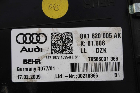 AUDI A4 A5 Q5 NAGRZEWNICA DMUCHAWA 8T1820005AK 8K 8T 8R 8T1 820 005 8K1820005AK 8K1820005AK 8K1820005AK 8K1820005AK 8T1816005AK