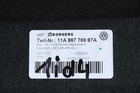 VW ID4 Pro PÓŁKA bagażnika 11A867769 tapicerka 11A867769 11A867769 11A867769 tył 11A867769 11A867769 11A867769 11A 867 769