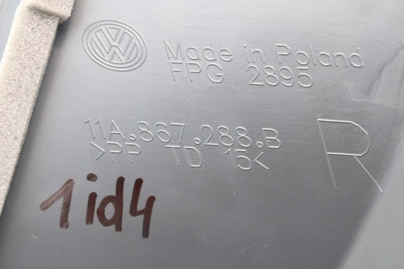 VW ID4 Pro PODSUFITKA 11A867501BE TAPICERKA + słupki czarna 11A867233F 11A867234F 11A867243C 11A867244C 11A857551C 11A857552D