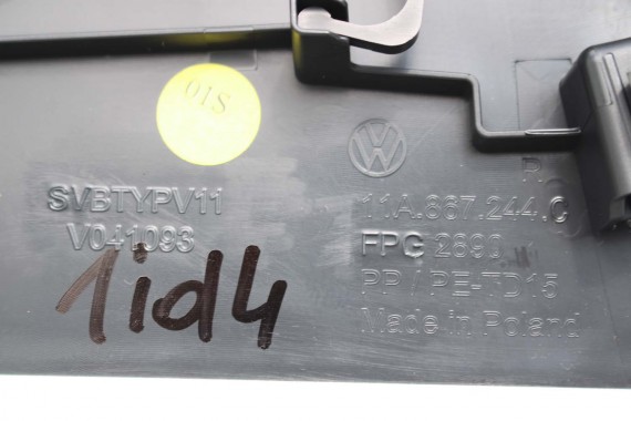 VW ID4 Pro PODSUFITKA 11A867501BE TAPICERKA + słupki czarna 11A867233F 11A867234F 11A867243C 11A867244C 11A857551C 11A857552D