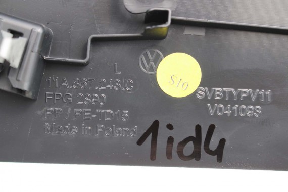 VW ID4 Pro PODSUFITKA 11A867501BE TAPICERKA + słupki czarna 11A867233F 11A867234F 11A867243C 11A867244C 11A857551C 11A857552D
