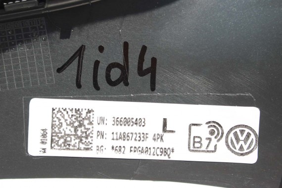 VW ID4 Pro PODSUFITKA 11A867501BE TAPICERKA + słupki czarna 11A867233F 11A867234F 11A867243C 11A867244C 11A857551C 11A857552D