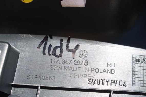 VW ID4 Pro POSZYCIE SŁUPEK D 11B863483A 11B863484A dolne podłogi kolor SŁUPKA 11A867765C 11A867766C 11A863371 11A863372