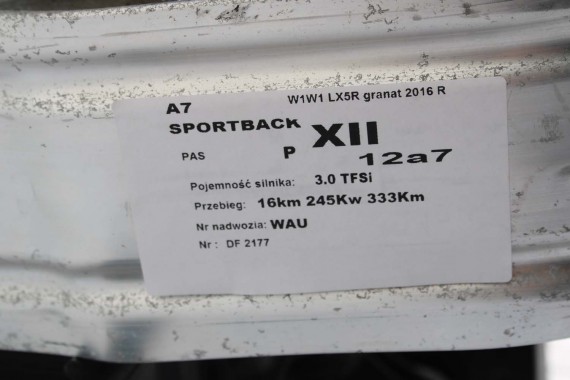 AUDI A7 FL LIFT PRZÓD maska błotniki zderzak pas przedni lampy wzmocnienie FULL LED 2015- W1W1 LX5R S-LINE 4G8941033J 4G8941034J