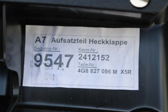 AUDI A7 TYŁ ZDERZAK TYLNY KLAPA BAGAŻNIKA 4G 4G8 LAMPY W1W1 LX5R Niebieski FL LIFT tylna zderzak klapa lampa led ledy  S-LINE