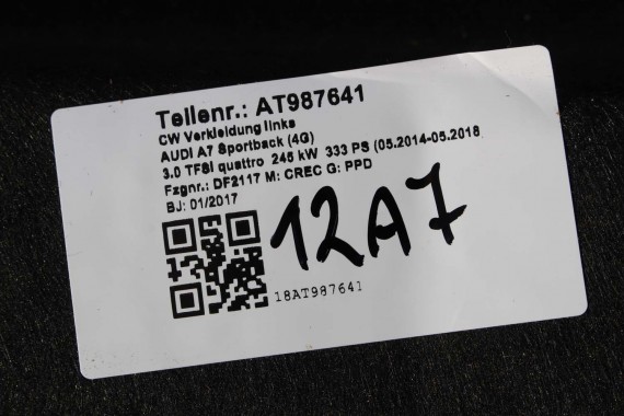 AUDI A6 A7 FL OSŁONA PODŁOGI 4G0825201 4G0 825 201 4G0825201B 4G0825201C 4G0825202 4G0825202A 4G0825202B 4G0825207F 4G0825208E