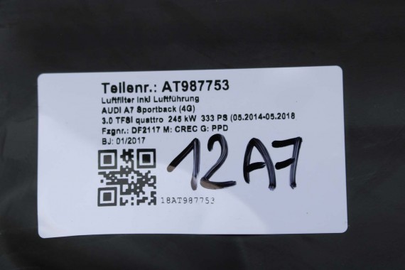 AUDI A6 A7 FILTR POWIETRZA OBUDOWA 4G0133836AB 4G0133836R 4G0133843 4G0 133 836 3.0 TFSi benzyna 4G LIFT 4G0133836AB 4G0133836