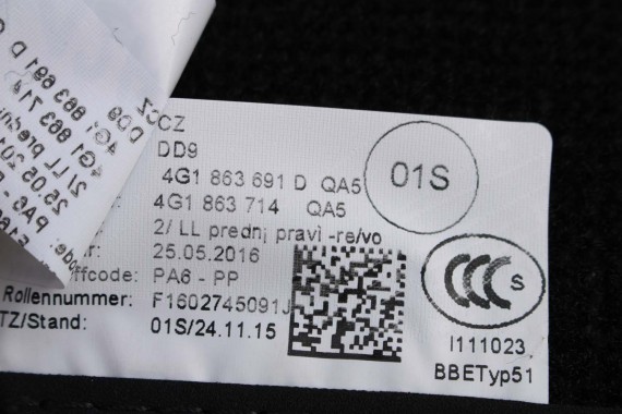 AUDI A6 A7 FL DYWANIKI PODŁOGI 4G1863691D 4G0864450B wycieraczki 4G0863723 4G0863724 4G1863713 4G1863714 'QA5' czarny soul) LIFT