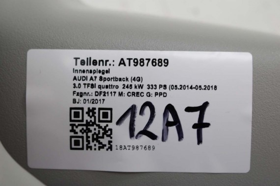 AUDI LUSTERKO WEWNĘTRZNE 4H0857511 4H0857511 EP5 srebrne fotochrom kamera przyciemniane wsteczne 4H0857511 4H0857511 4H0 857 511