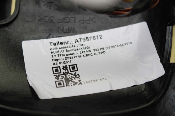 AUDI A6 A7 OBUDOWA KIEROWNICY 4G0953512 4G0953515 OSŁONA KOLUMNY 4G0953512 4G0953515 4G C7 LIFT 6PS - czarny (soul) 4G0953512